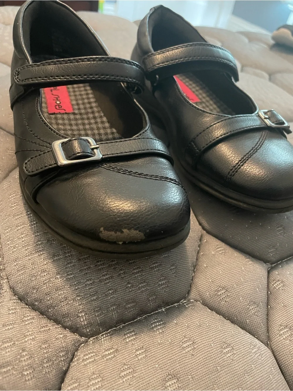 Rachel Black Mary Jane Dress Shoes with Buckle Strap